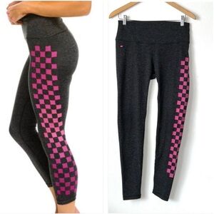 Aviator Nation Leggings with Pink Checkerboard down side leg